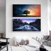 Landscape Oil Painting Natural Beauty Starry Sky Art Canvas Painting Living Room Corridor Office Home Decoration Mural No Frame