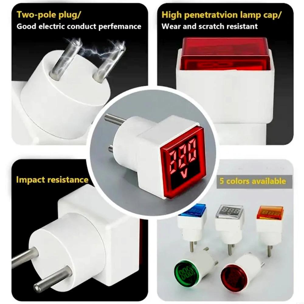 Цифровой индикатор вольтметра переменного тока, цифровой вольтметр, не требуется проводка, евровилка, диапазон измерения напряжения 50 ~ 500 В