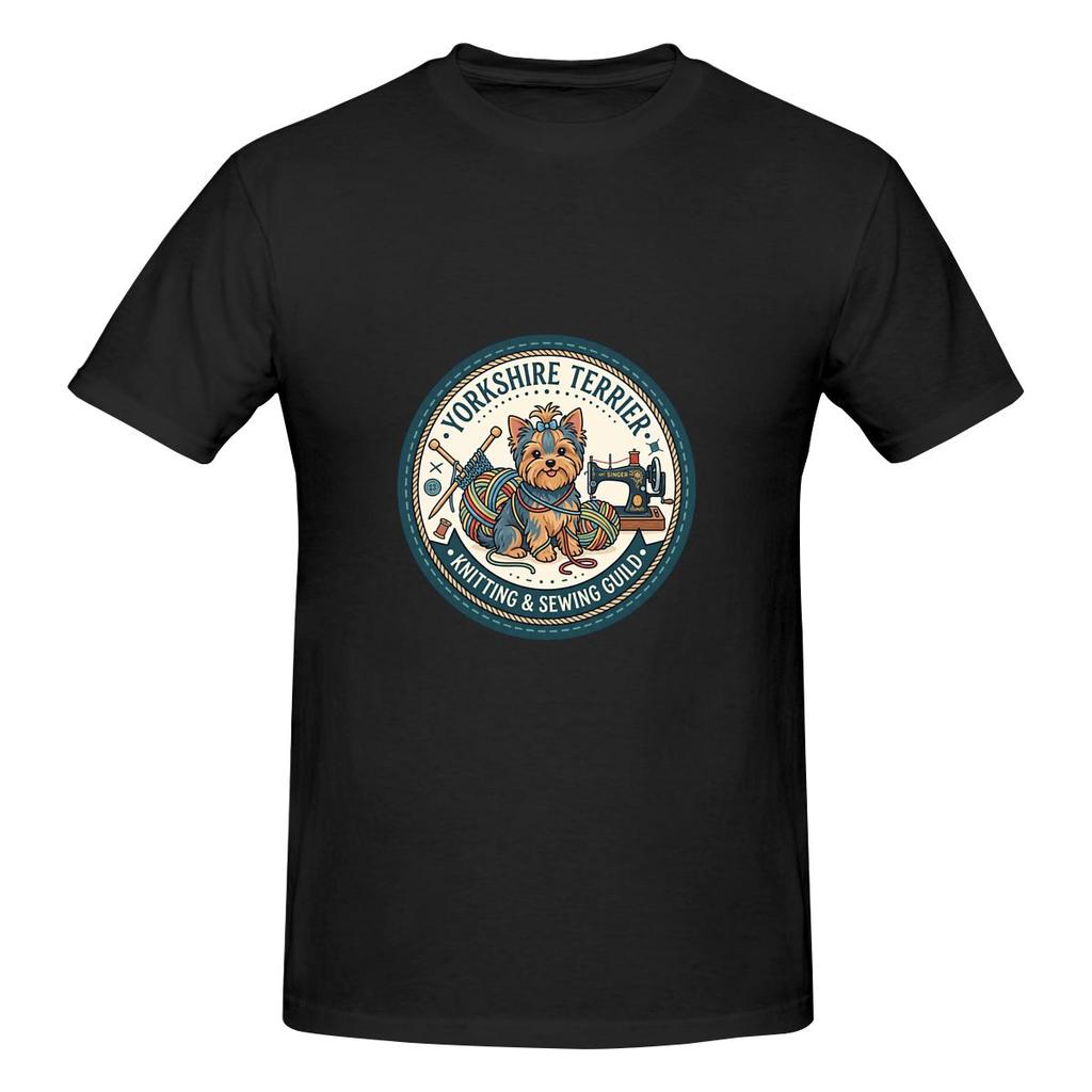 Yorkshire Terrier Knitting Sewing Guild Yarn Needle Japanese Fresh Tshirt Niche Casual Heat Transfer Basic Tee