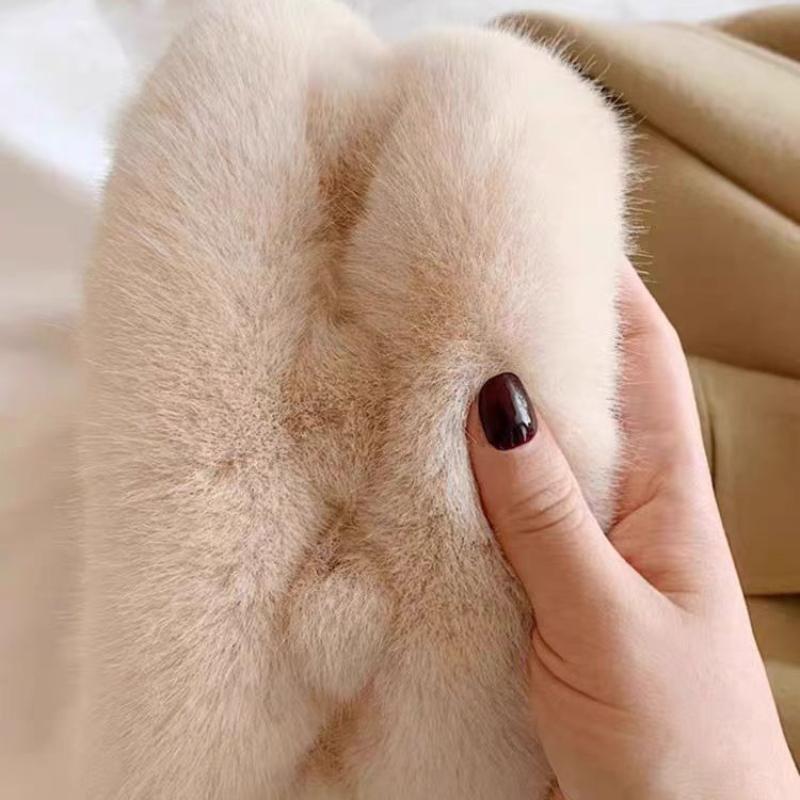 Зимний шарф-перекресток с меховым шариком Имитация меха рекса Теплый меховой воротник