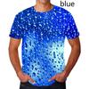 Summer New Creative Water Drop 3D Printed T-shirt Water Drop Men's and Women's Fun Short Sleeve T-shirt Casual Clothing