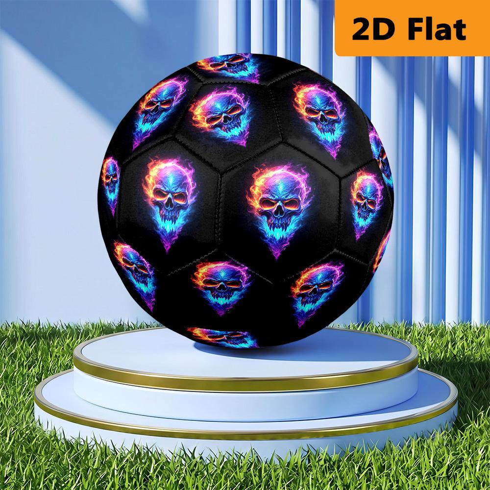 Neon Flame Skull Size Soccer Ball High Elasticity Match Universal Unique Gift Soccer Ball Suitable For Both Training And Competition Outdoor Sports