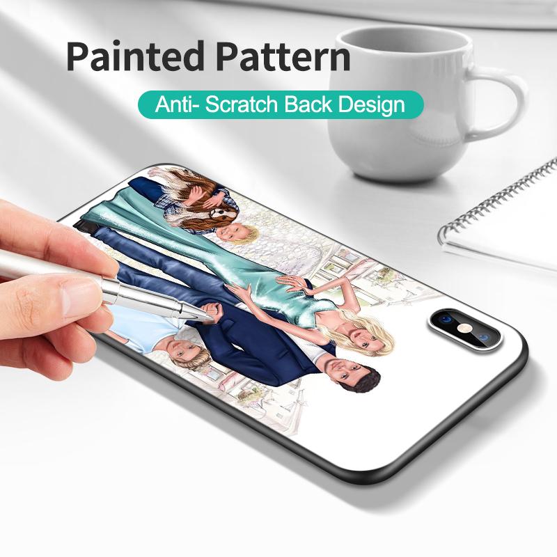 Черный ТПУ чехол для OPPO A16 A16S A55 A94 F17 F19 Pro Reno 4 5 Lite 6 4G 5G Мама Папа Малыш семья