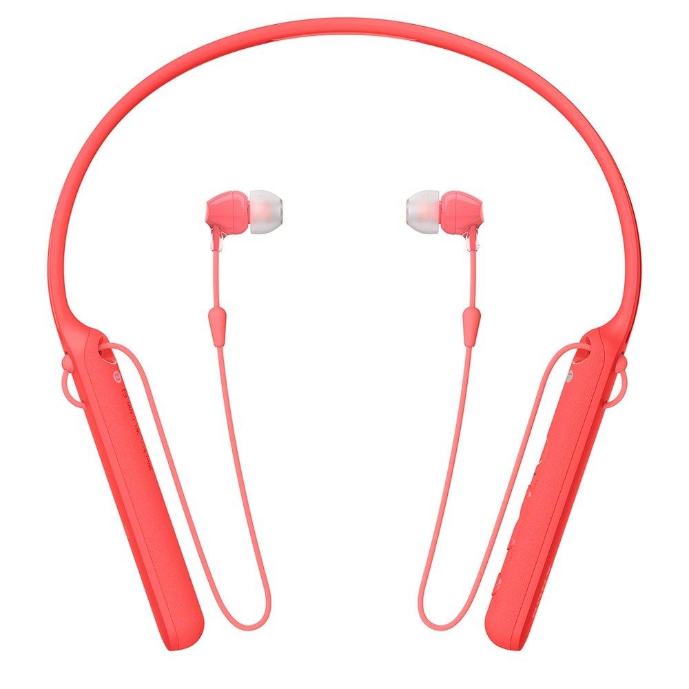 Sony Wireless Earphones WI-C400: Bluetooth Compatible, Up To 20 Hours of Continuous Playback, In-ear Type, with Microphone, 2017 Model, Red WI-C400 R