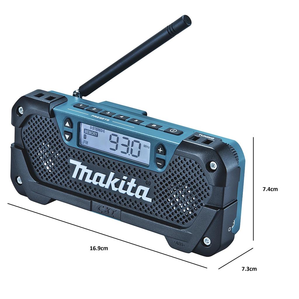 Cordless Radio Makita Lightweight Portable Black Blue MR052