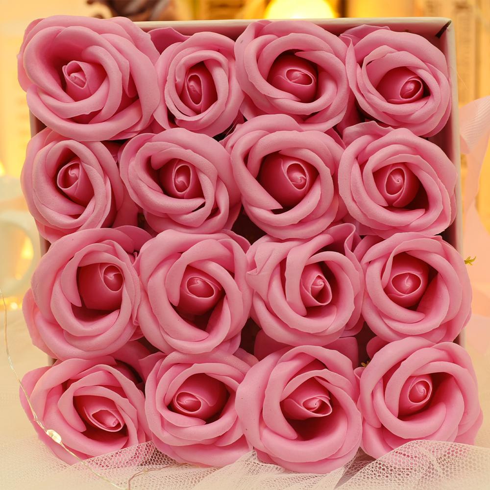 16pcs Soap Rose Flower Bouquet Bath Body Floral Petal Scented Soap Gift Girlfriend Wife Wedding Valentine's Day Women's Day