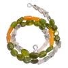 Natural Vasonite Rutile Quartz Aventurine Gemstone Beads Necklace 17" UB-4081 UB-4081