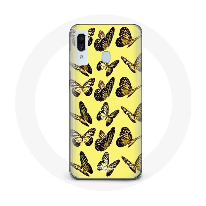 Case - Samsung - Galaxy A30 - Butterflies - Yellow - Flexible