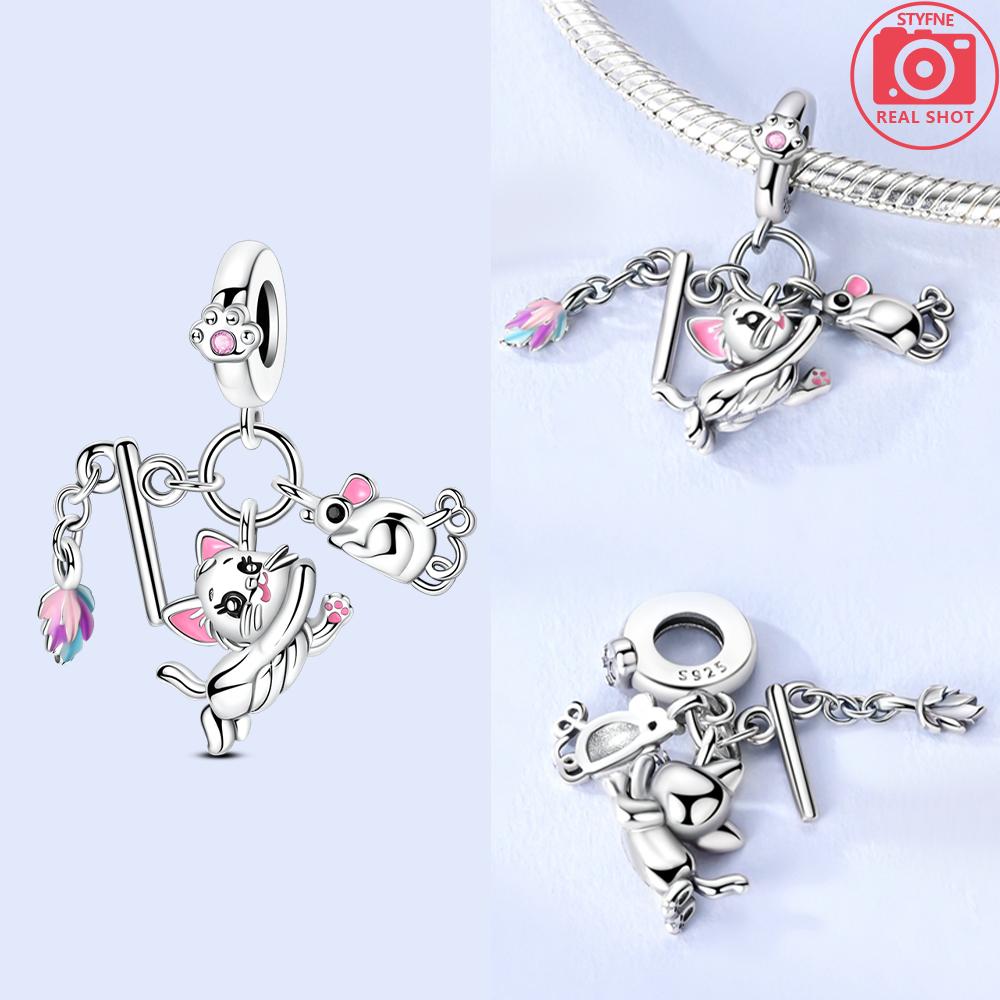 Изысканные животные Светлячок Синий бант Бусины-дельфины Подходят для браслетов-шармов Медь Оригинальное изготовление ювелирных изделий Женские подарки на годовщину