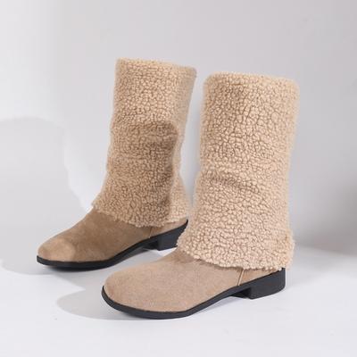 Модные Нишевые Ботфорты до Бедра 2025 Зима Новые Модные Женские Ботинки Большого Размера с Острым Носком