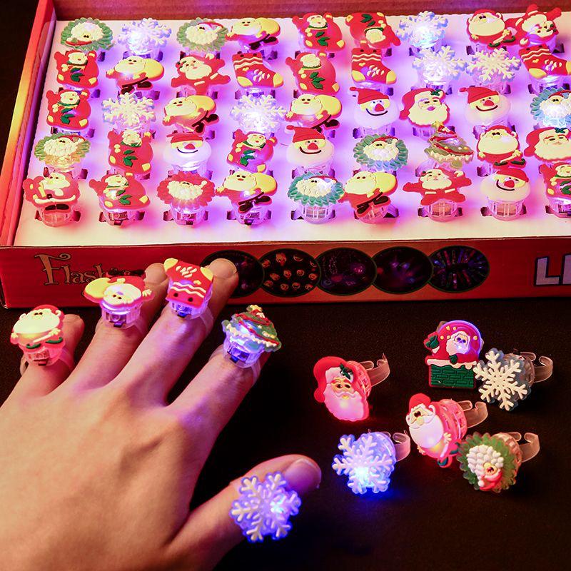 Flashing Soft Rubber Light-Up Finger Rings - Christmas Toy
