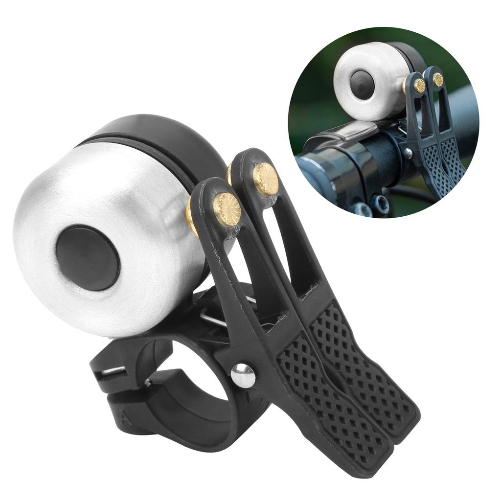 Vintage Bicycle Double Bell Loudly Sound Mountain Bike Horn Knocking Cycling AccessoryBlack Silver