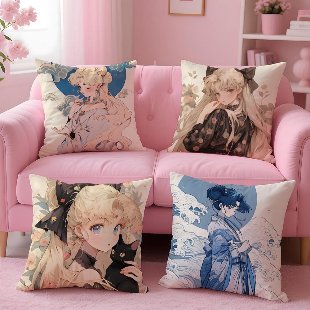 S-Sailor M-Moons Древняя Подушка Чехол Плюшевая Ткань Мягкая Двусторонняя Печать Диван Теплая Зимняя Домашний Подарок Чехол на Подушку