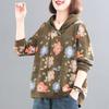 Spring and Autumn New Loose Hooded Sweatshirt Women's Printed Pullover Western Casual Bottom Shirt Jacket