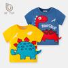 2025 Betop Kids' Korean Dinosaur Cartoon T-Shirt, Short-Sleeved Summer Top for Boys.