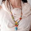 Ethnic Style Retro Accessories Ceramic Necklace Long Sweater Chain Pendant Versatile Clothing Hanging Pendant