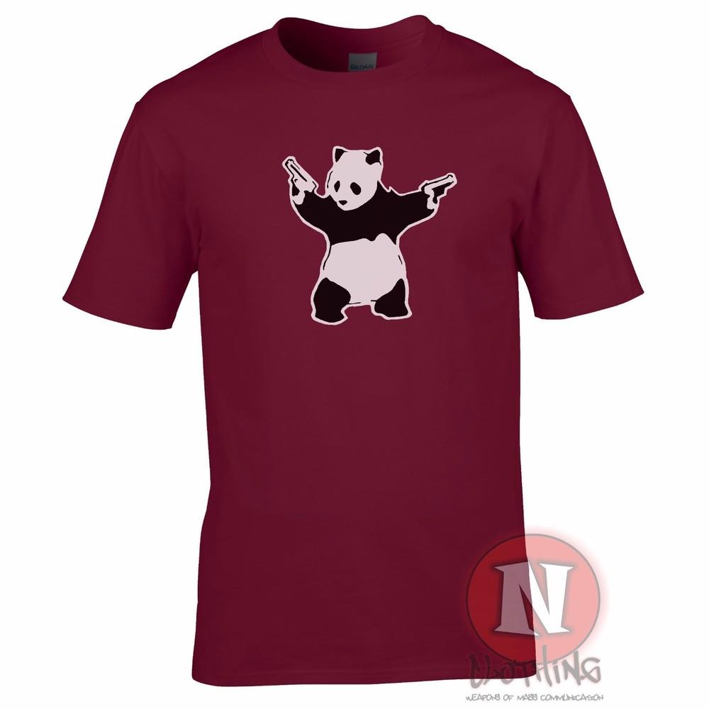Panda With Guns Banksy Tribute Graffiti Urban Art Pandamonium TShirt New