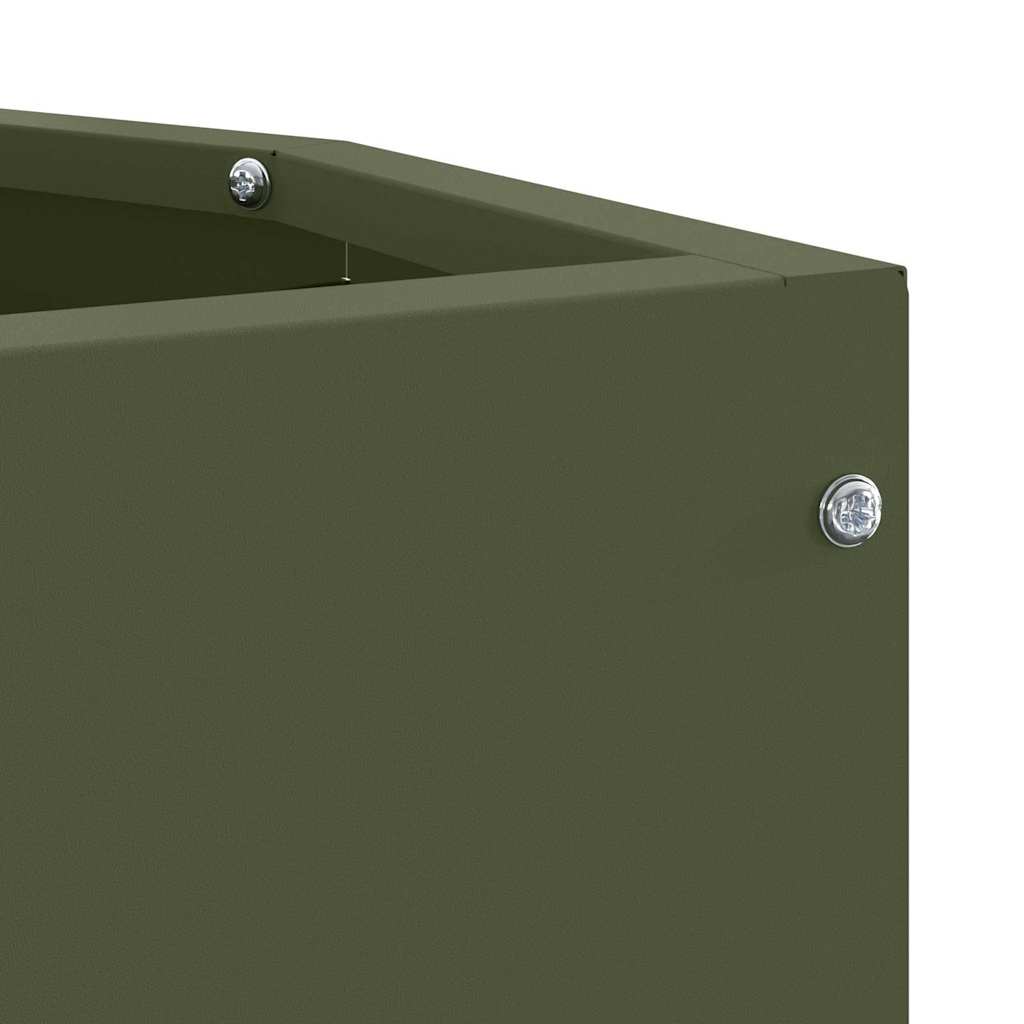 Corner Planter Olive Green 30 x 30 x 35 cm Steel