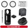 Accessories for Insta360 X4 Silicone Case Lens Cap Frame Mount Lanyard Pouch Holder Screen Protectors Action Camera Parts Bundle