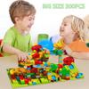 300PCS Marble Race Run Block Compatible Duploed Building Blocks Plastic Funnel Slide DIY Assembly Bricks Base Plates