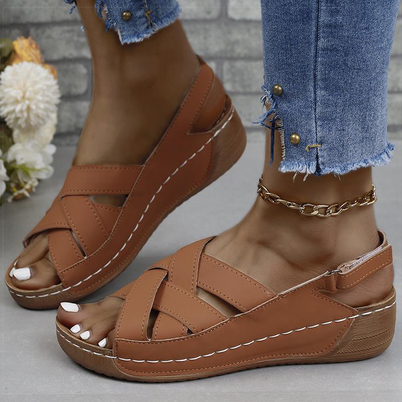 Женские босоножки Классические босоножки на танкетке Летняя обувь Женские босоножки на каблуках Низкая платформа Sandalias De Mujer Летняя обувь на каблуке