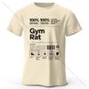 Gym Rat Letter Print 100 Cotton TShirt Soft Breathable Round Neck Short Sleeve Tee Unisex Fitness Fun Style