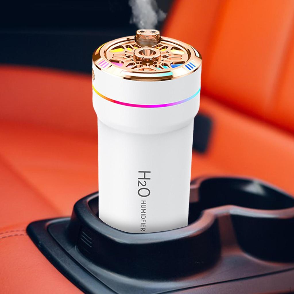 Автомобильный диффузор-увлажнитель с эфирным маслом, USB-перезаряжаемый, 300 мл, с разноцветными огнями