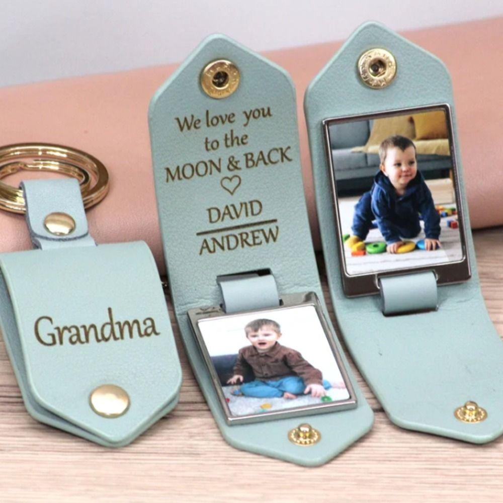 Брелок для фотографий из ПУ кожи «Сделай сам» с гравировкой, УФ-цветной печатью, Свадебный подарок