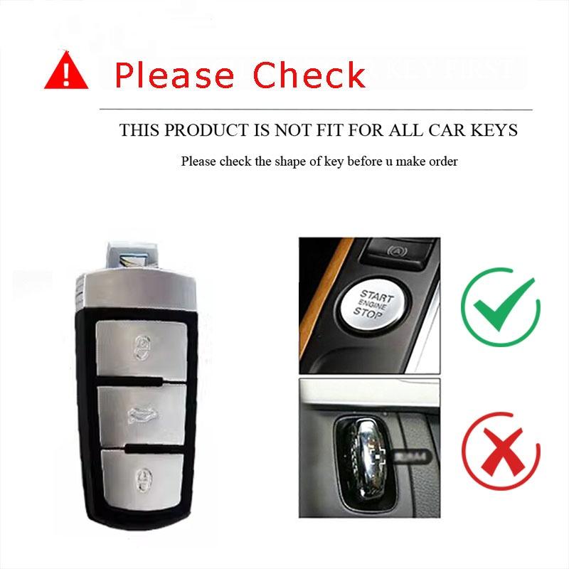 Valve Stems Caps Alloy Car Smart Remote Key Case Cover Protection Holder Shell For Volkswagen VW CC Passat B6 B7 Passat 3C CC Ma QQ3