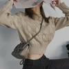 Knitted Crop Sweater Women Autumn Winter Fall Long Sleeve Casual Pullover Sweaters Female Knitwear Fashion Tops Women