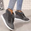 Women's Plus Size Autumn/Winter Suede Round-Toe Snow Boots Casual Flat-Heeled Cotton-Lined Footwear