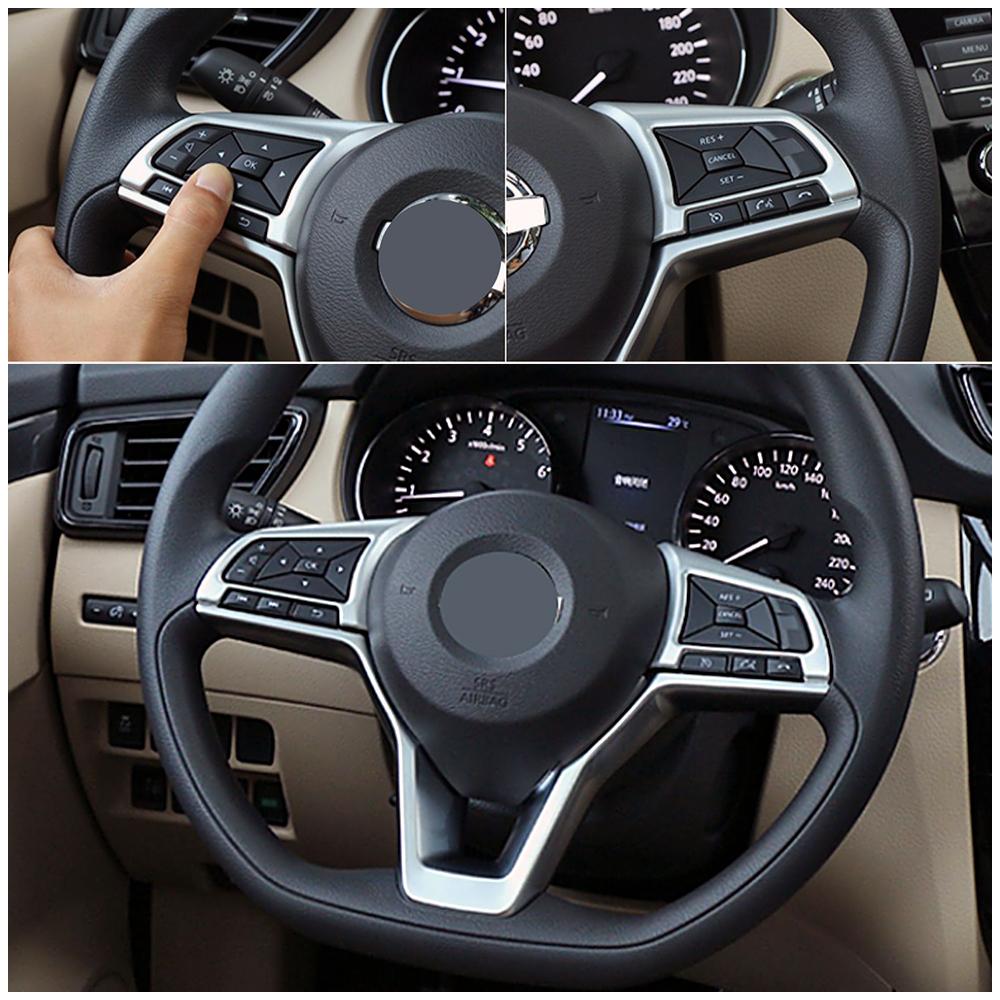 For Nissan Qashqai J11 X-trail T32 2017 Car Interior Decorate Refit Steering Wheel Switch Button Frame Cover Trim
