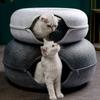 Donut Cat Bed Interactive Tunnel Pet Felt Indoor Toys Cats House Kitten Training Toy Cat Kennel Pets Supplies