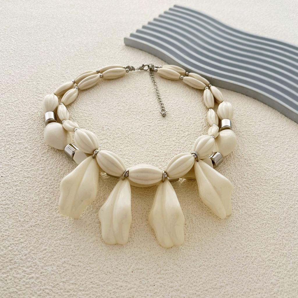 Персонализированное богемное двухслойное многоцветное геометрическое ожерелье из смолы, преувеличенный атмосферный повседневный стиль