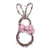 Easter Bunny LED Hanging Wreath - DIY Rattan Circle Decoration with Colourful Lights for Festive Doors
