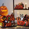 Table Ornament Halloween Party Activity Desktop Decoration DIY Craft Wooden Ornament for Home Decor