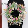 Цветы Весенний венок Гирлянда на входную дверь Искусственные цветы Дверной венок для дома Весенняя вечеринка Фермерский дом Свадебное украшение