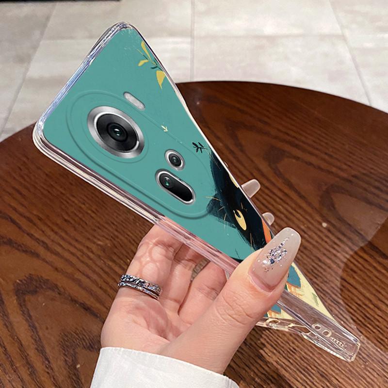 Чехол для Oppo Reno 11 5G Reno11 Pro 5G Capa Прозрачный силиконовый чехол Для Reno10 Pro Plus Reno 10 Pro+ Мягкая ТПУ крышка Милые чехлы с котиками