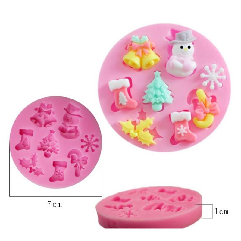 Christmas Snowman Shaped Fondant Silicone Mould Kitchen Baking Chocolate Tools