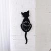 Creative Cartoon Cute Cat Wall Clock Home Decor Watch Way Tail Move