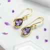 Versatile Fashion Dangle Earrings Women Exquisite Waterdrop Purple Cubic Zirconia Wedding Engagement Accessories Jewelry