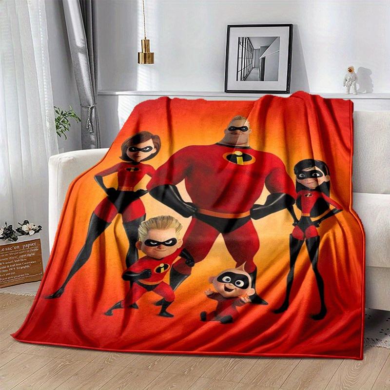 1pc The Increibles Printing Blanket - Soft, All-Season Throw for Living Room, Beroom,Personalize Gift with Aorable Cartoon Esign
