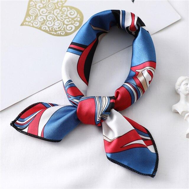 2021 Small Size Women Scarf Fashion Print Silk Scarves Square Neck Office Satin Handkerchief Bandana Foulard