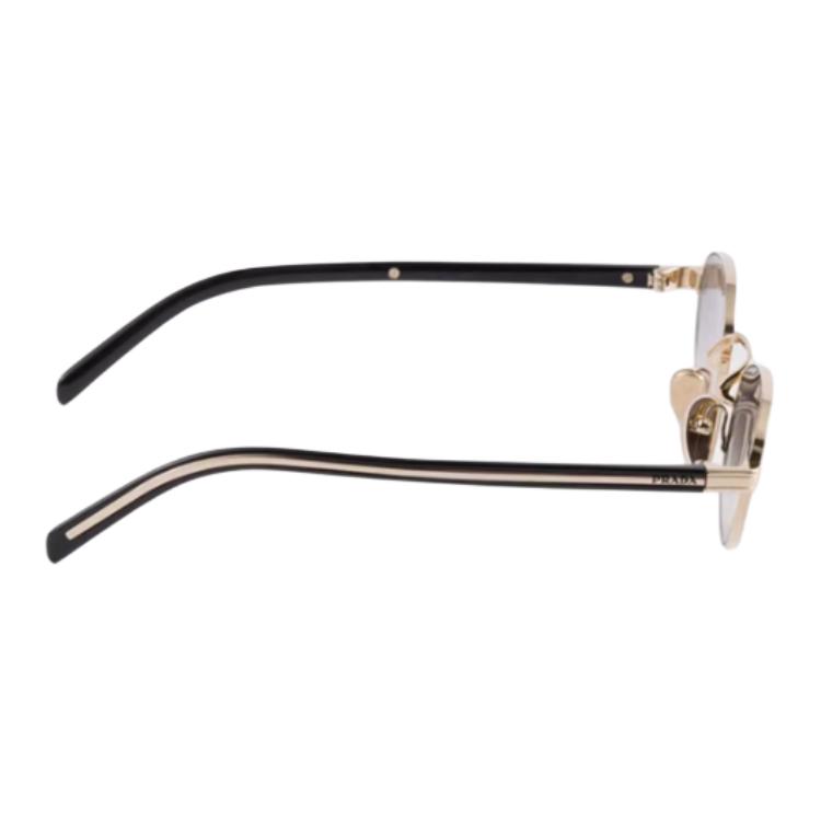 Prada Logo Design Metal Round Sunglasses Women sunglasses Gold SPRB53_EZVN_FE02C_C_052