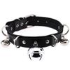 PU Leather Choker Adjustable Collar Bell Necklace for Women Cosplay Party Jewelry