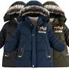 Детская зимняя куртка для мальчика, пальто с капюшоном, модная детская теплая одежда, куртка, пальто для малышей, зимняя куртка для мальчиков, куртка с меховым воротником