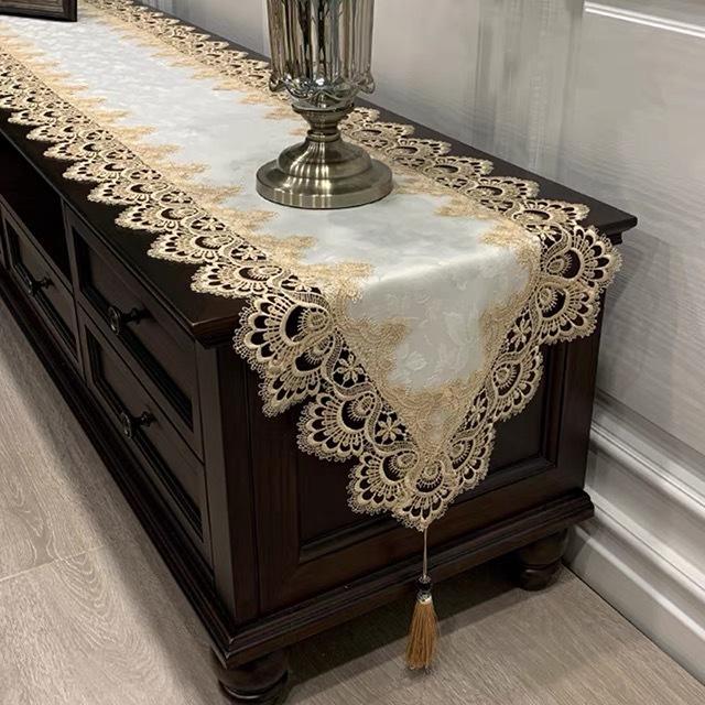Lace Table Flag Fabric Dust Cover Fringed Household Tv Cabinet Shoe Cabinet Coffee Table Tablecloth