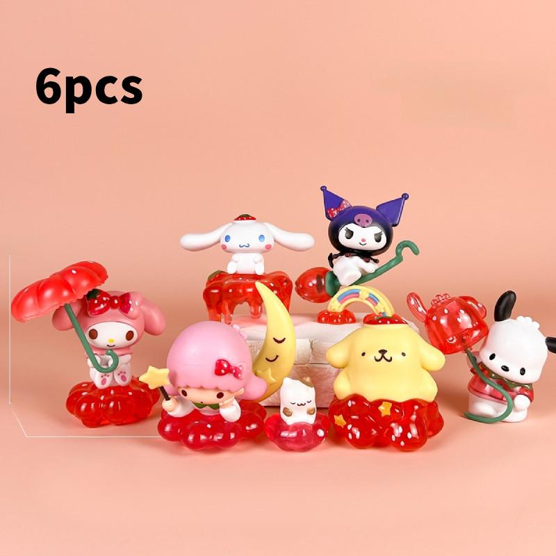 Strawberry Kuromi Melody Pochacco Pvc Art Toy With Assembly For Anime Collectors And Decoration Enthusiasts
