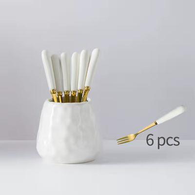 6 шт. вилка и набор для хранения, простая вилка для фруктов в скандинавском стиле, десертная вилка, посуда, практичная кухонная утварь