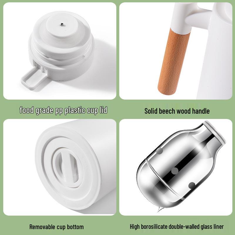 Изолированный кофейный термос большой вместимости со стеклянной колбой